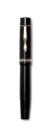 Montblanc L139G black celluloid with flat middle cap band stamped ""Montblanc Meisterstück.""